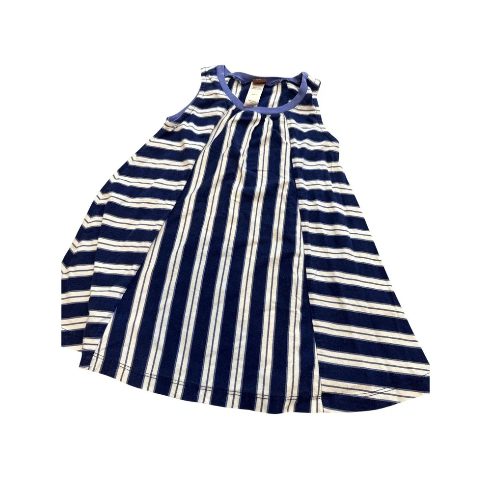 Tea Collection Dress Girls 2T Blue Stripe Sleeveless Trapeze Swing Cotton Summer